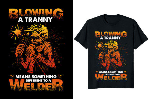 Blowing Welder Graphic T-shirt Design: Fuel Your Brand
