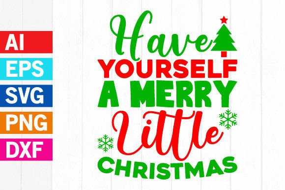 Merry Little Christmas, New Year Graphic: A Festive Design Asset