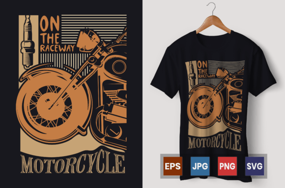 On the Raceway Motorcycle Graphic Vector for T-shirt Design