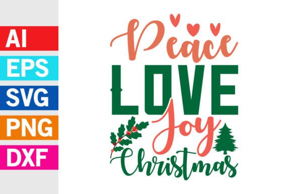 Peace Love Joy Christmas Graphic Svg: Festive Design Versatility